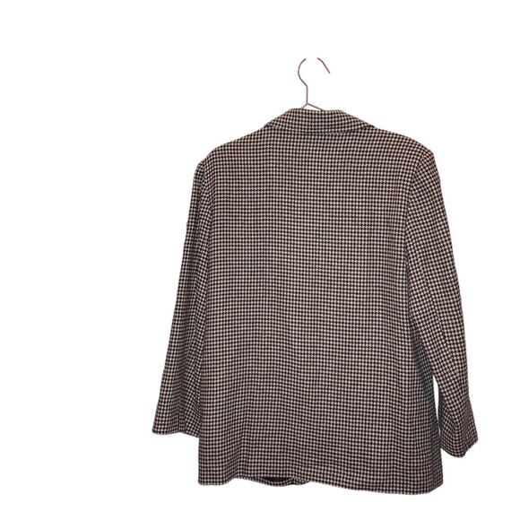 Vintage First Option houndstooth wool blend blazer jacket size large - Picture 2 of 6